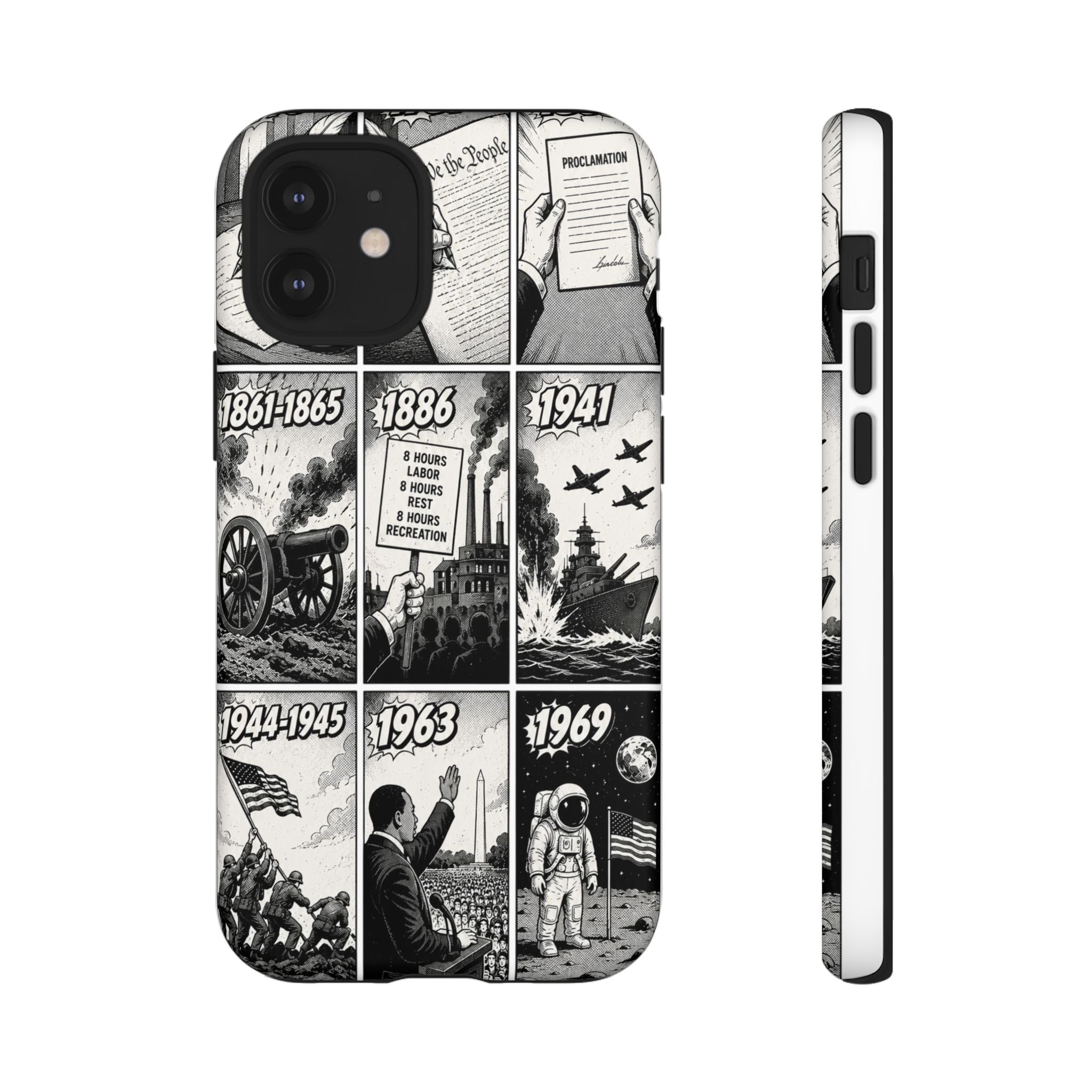 America Through the Ages Comic History Phone Case Printify