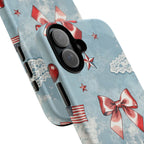 Americana Coquette Cherry Bow Phone Case Printify