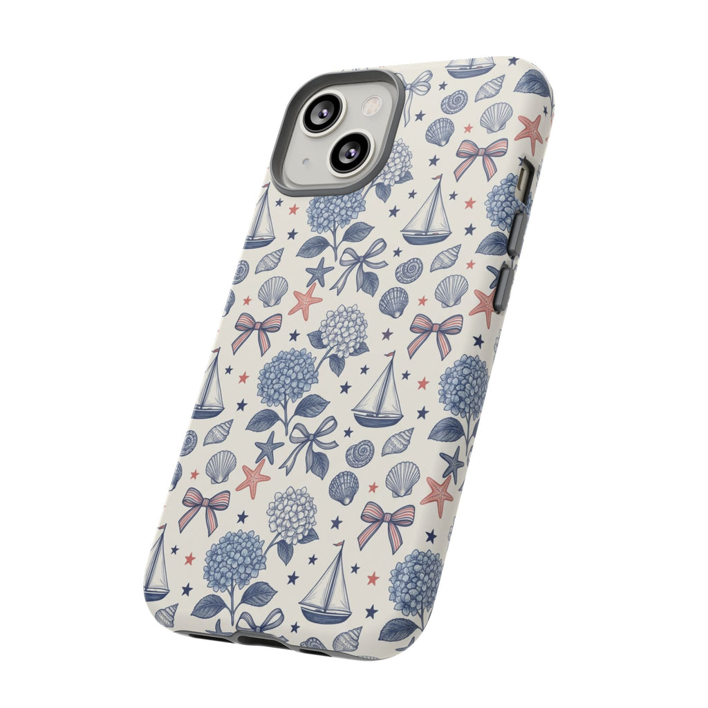Coastal Americana Hydrangea Phone Case Printify