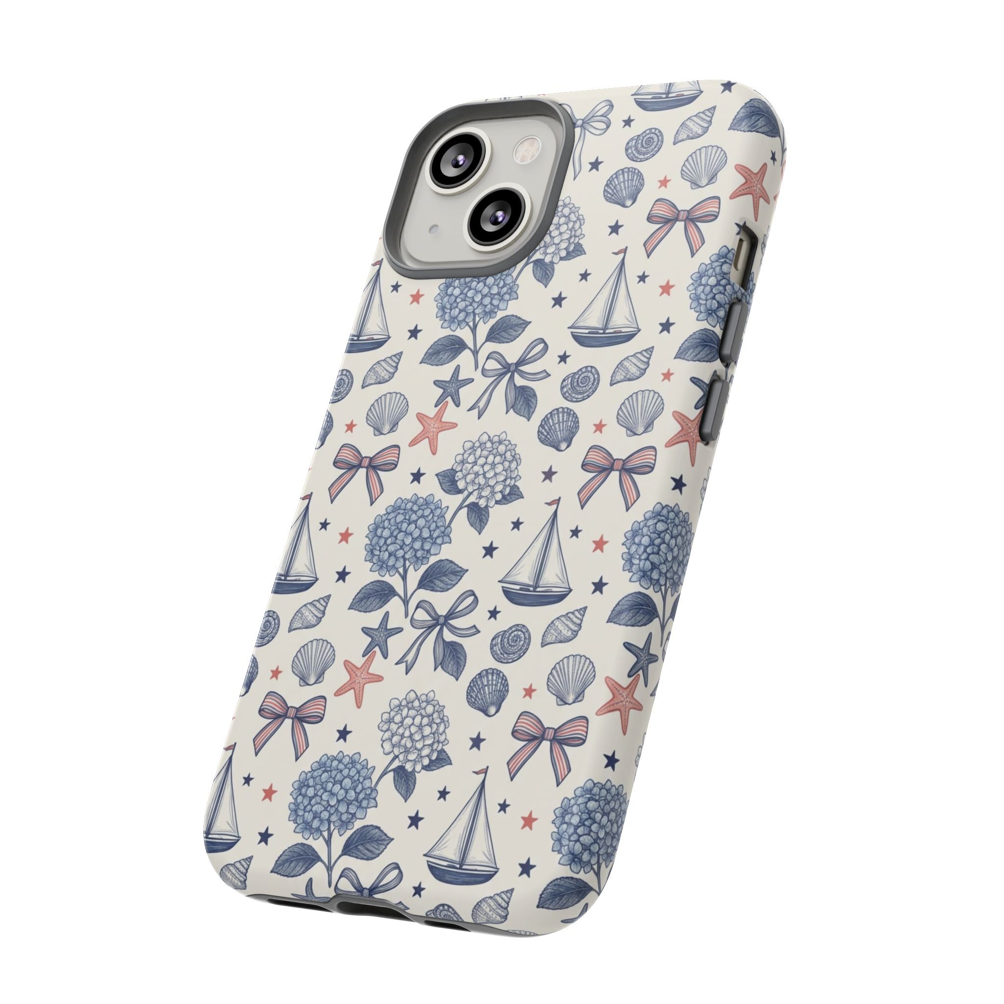 Coastal Americana Hydrangea Phone Case Printify