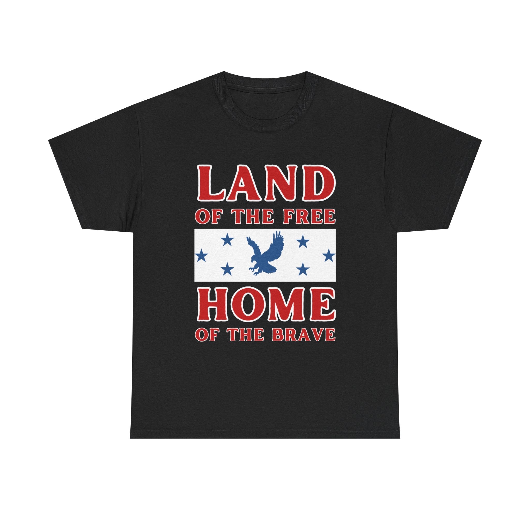 Land of the Free Home of the Brave Eagle Patriotic T-Shirt – Dark Colors USA Tee