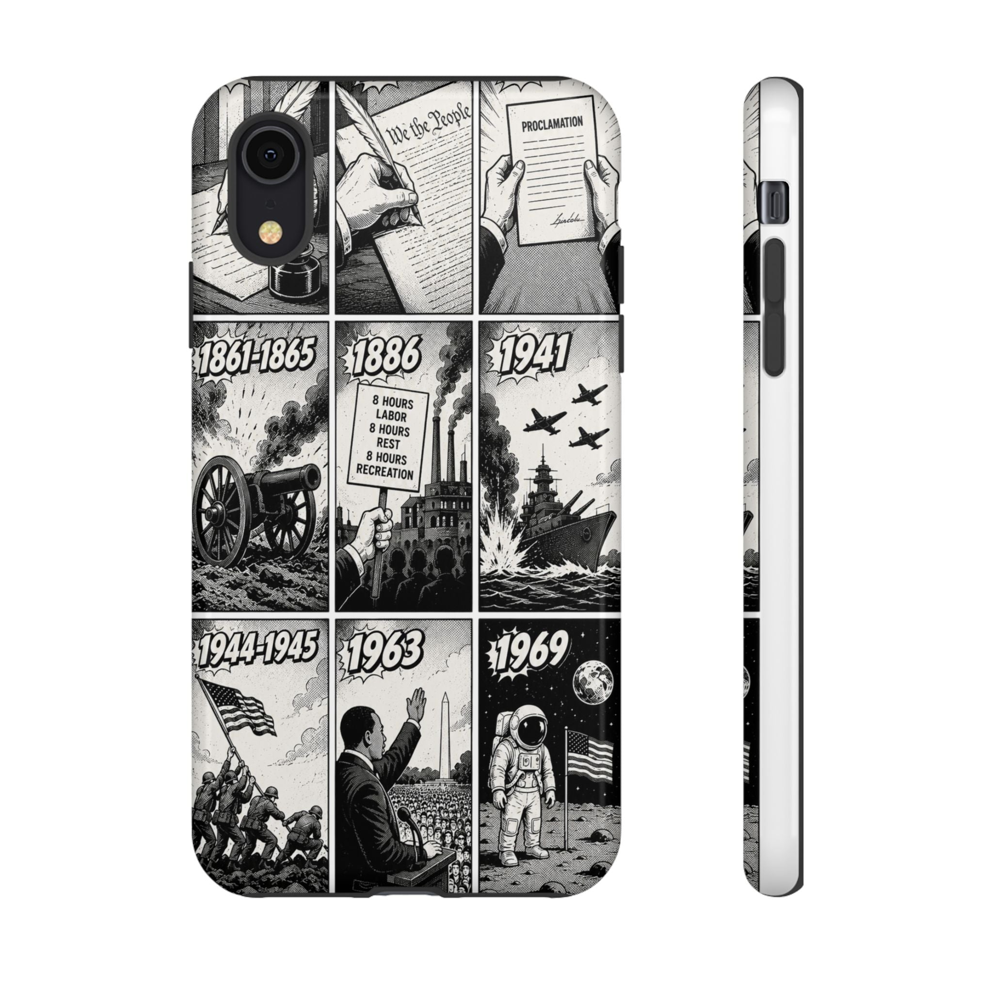 America Through the Ages Comic History Phone Case Printify