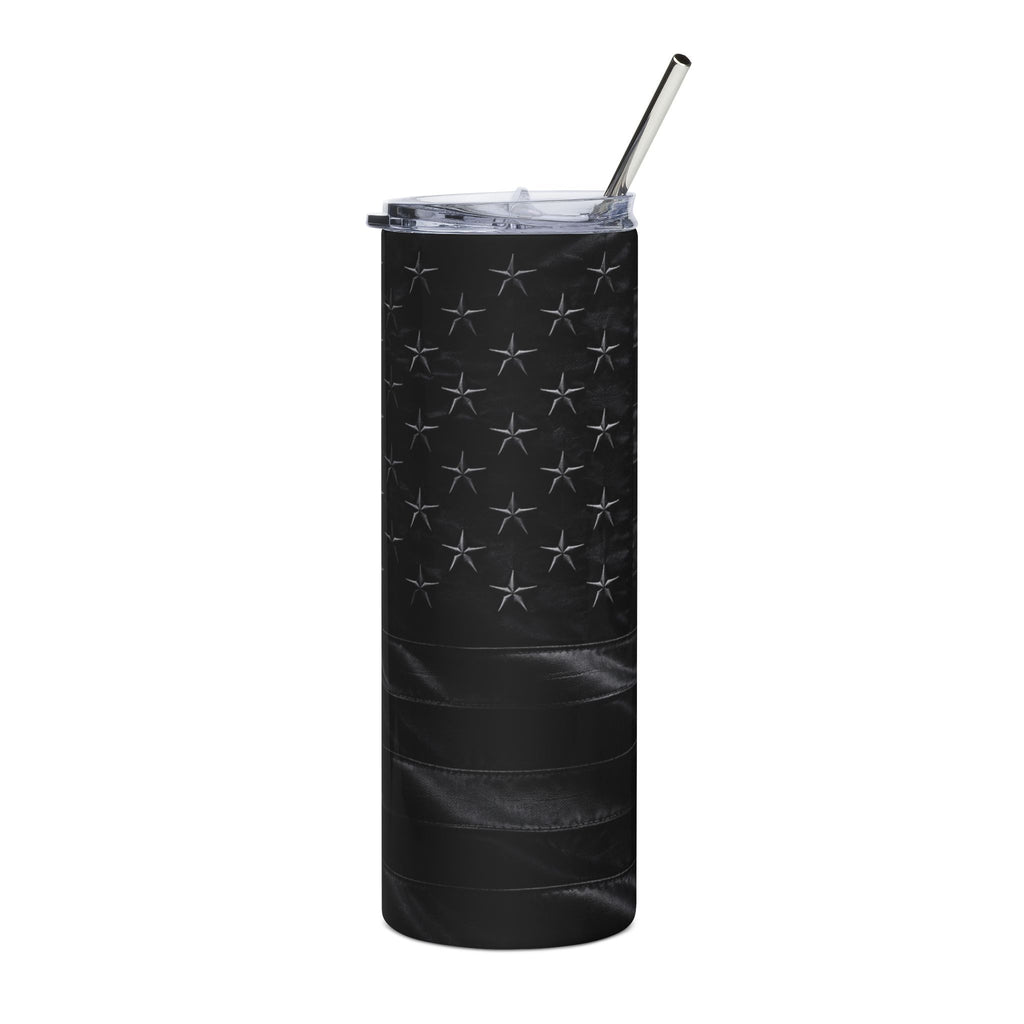 20oz Stainless Steel Tumbler — All-Black American Flag Printify