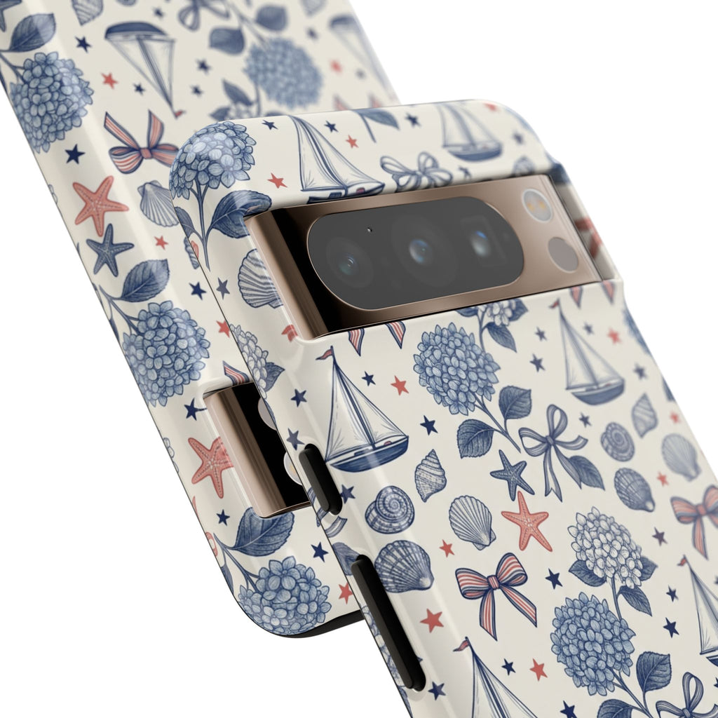 Coastal Americana Hydrangea Phone Case Printify