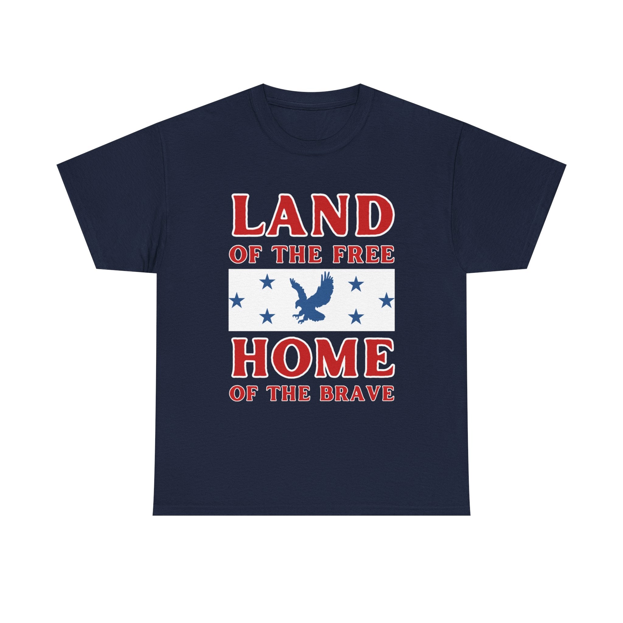 Land of the Free Home of the Brave Eagle Patriotic T-Shirt – Dark Colors USA Tee