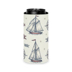 Coastal Nautical Sailboat Can Cooler Printify