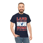 Land of the Free Home of the Brave Eagle Patriotic T-Shirt Printify