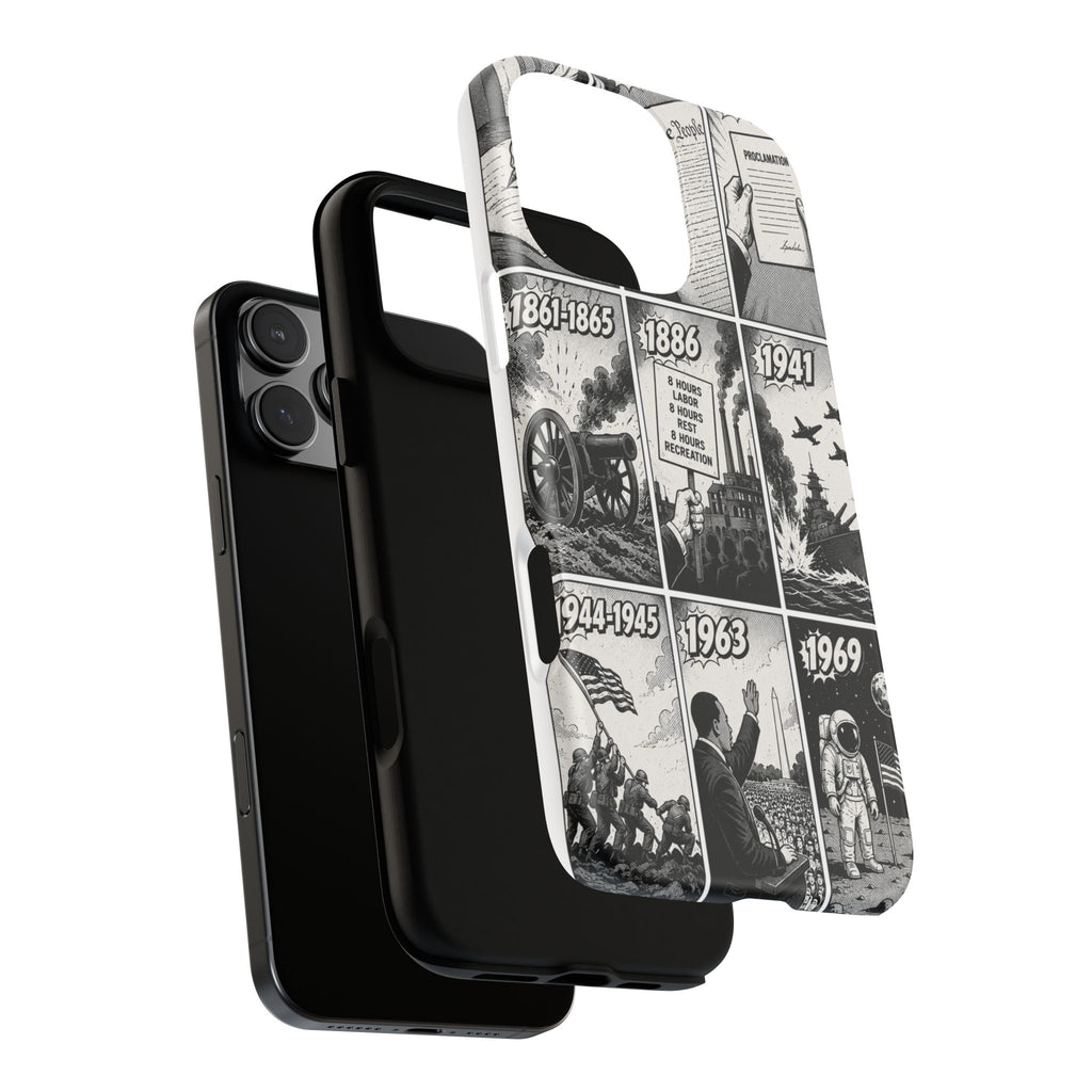 America Through the Ages Comic History Phone Case Printify