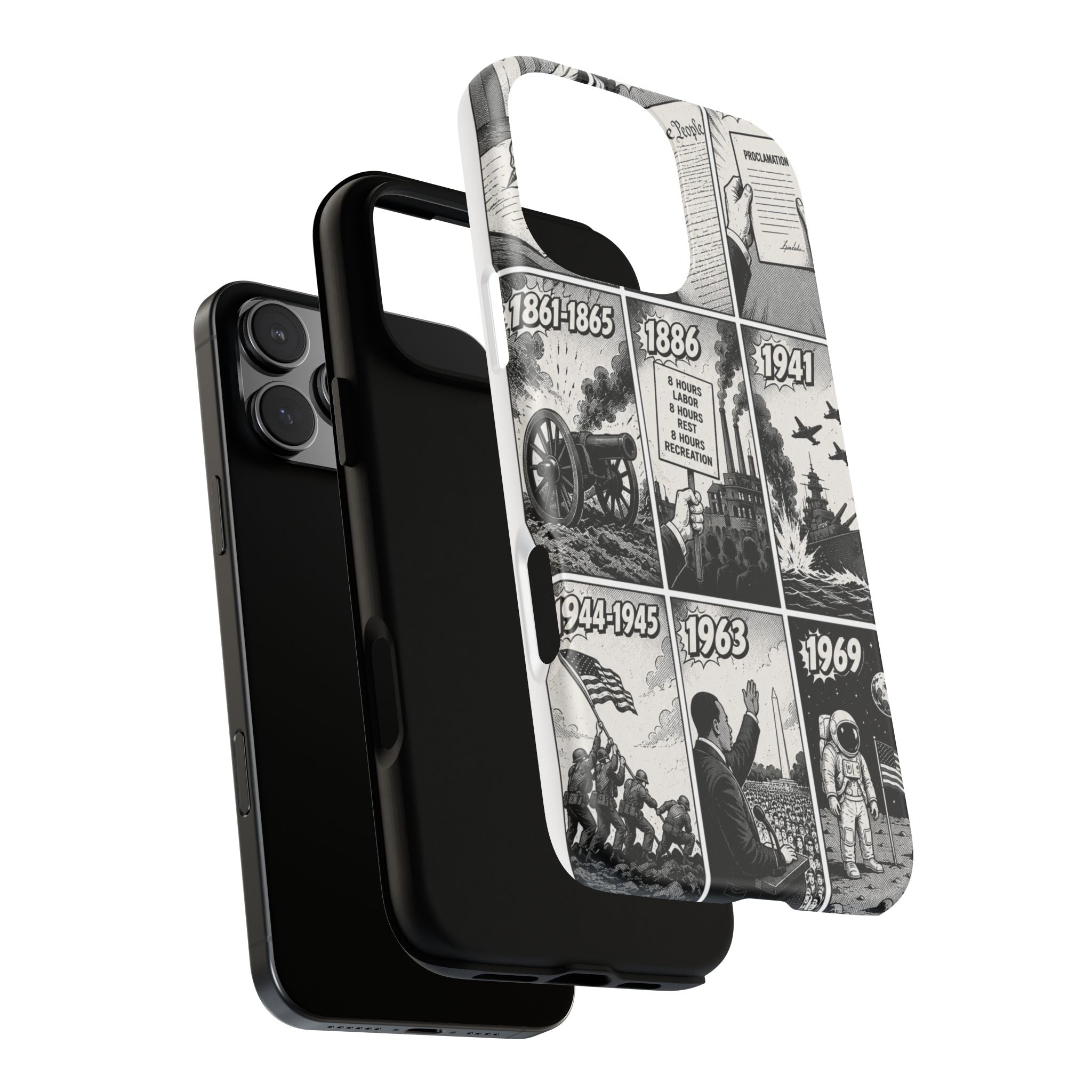 America Through the Ages Comic History Phone Case Printify