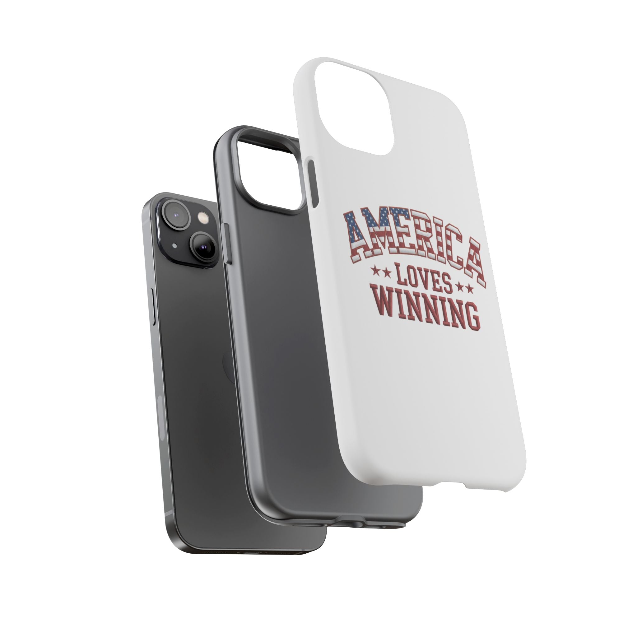 America Loves Winning Patriotic Phone Case – Tough Dual Layer iPhone & Samsung Galaxy S26 Case