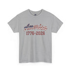 "America 1776–2026" Patriotic Unisex Cotton T-Shirt – Gildan 5000 Heavy Tee FIXED