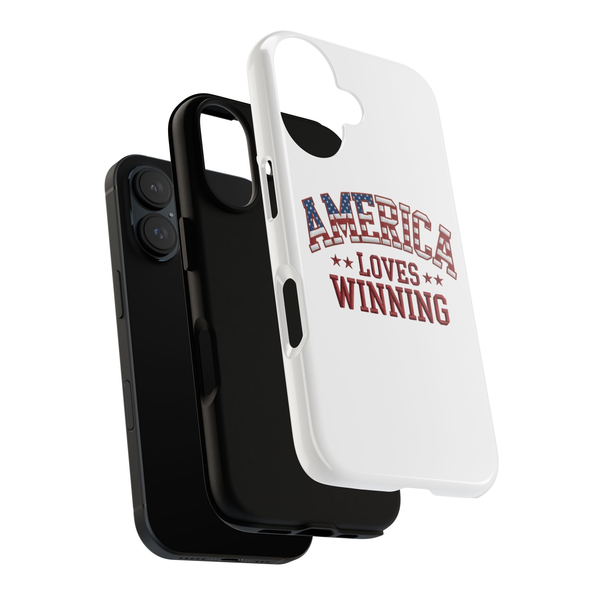 America Loves Winning Patriotic Phone Case – Tough Dual Layer iPhone & Samsung Galaxy S26 Case