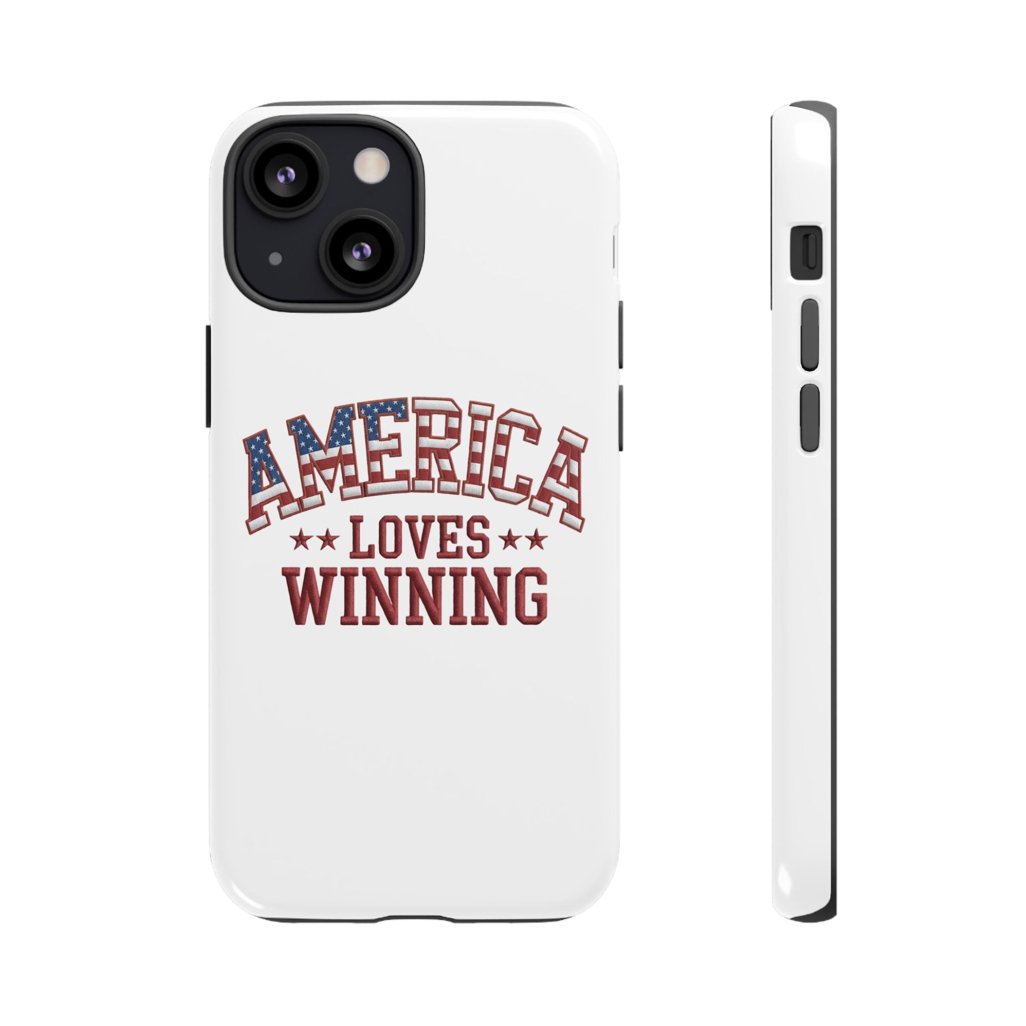 America Loves Winning Patriotic Phone Case – Tough Dual Layer iPhone & Samsung Galaxy S26 Case
