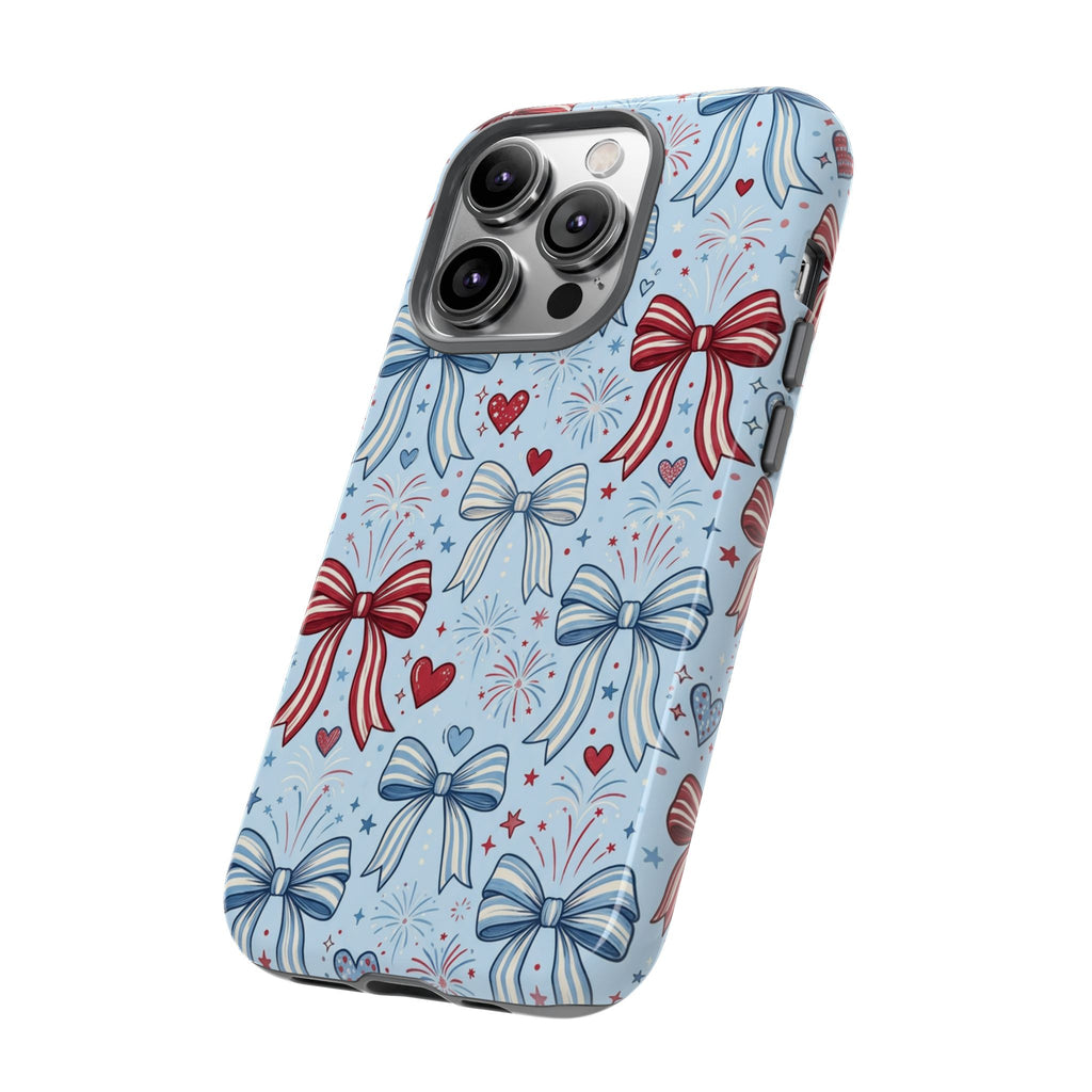 Patriotic Coquette Bows & Fireworks Phone Case Printify