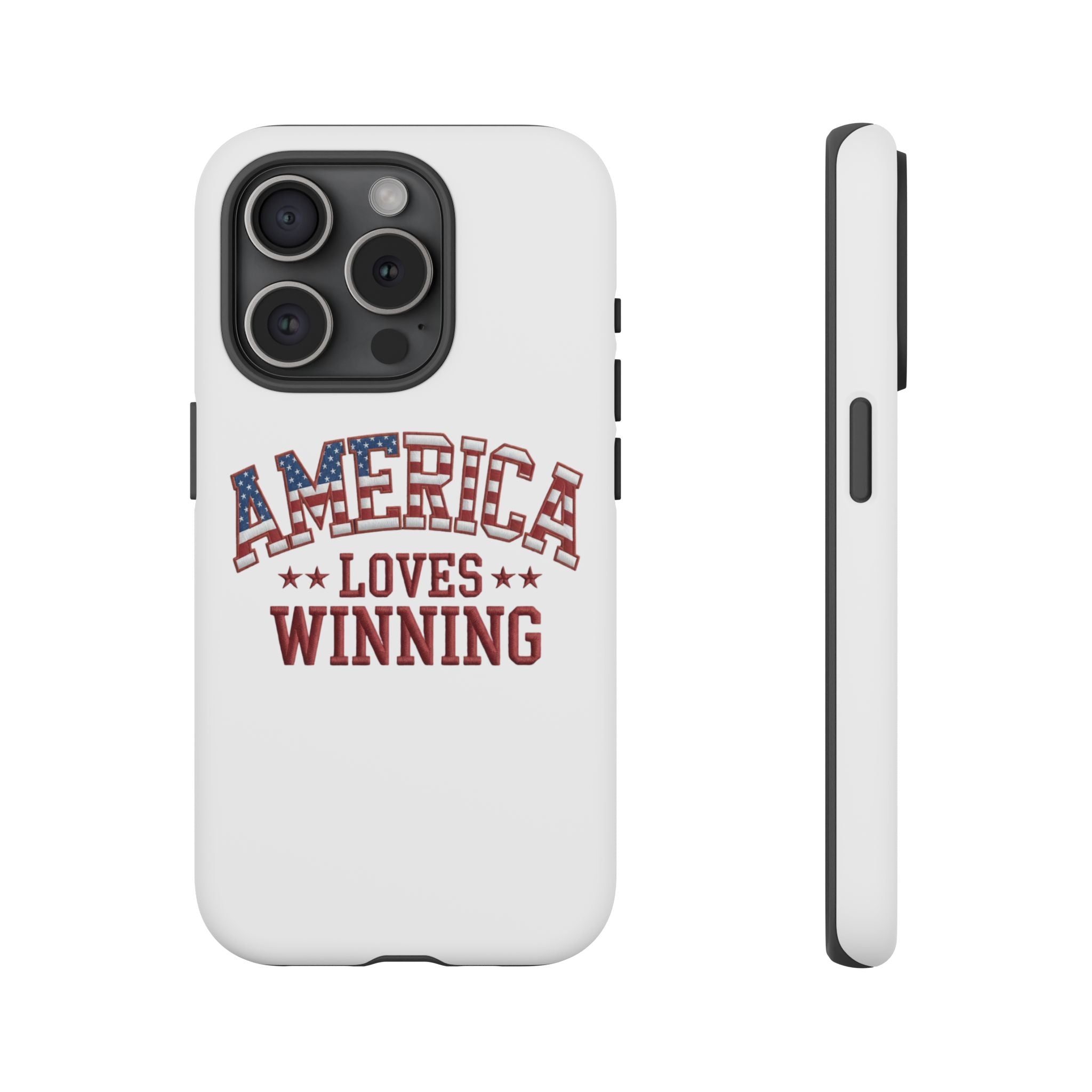America Loves Winning Patriotic Phone Case – Tough Dual Layer iPhone & Samsung Galaxy S26 Case