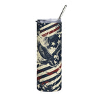 Freedom Camo Stainless Steel Tumbler — 20oz Patriotic Camo Travel Mug Printify