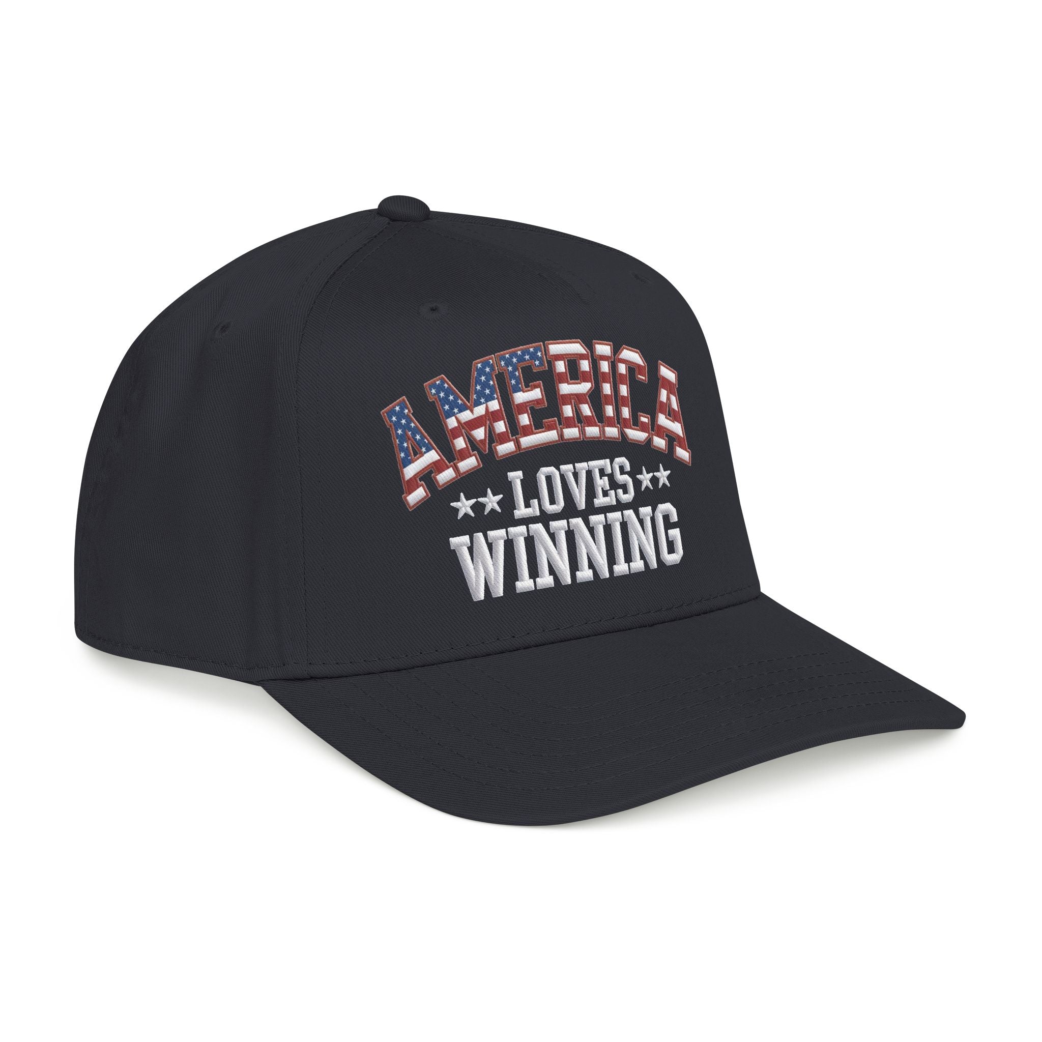 “America Loves Winning!” Patriotic Baseball Cap – American Flag Snapback Hat