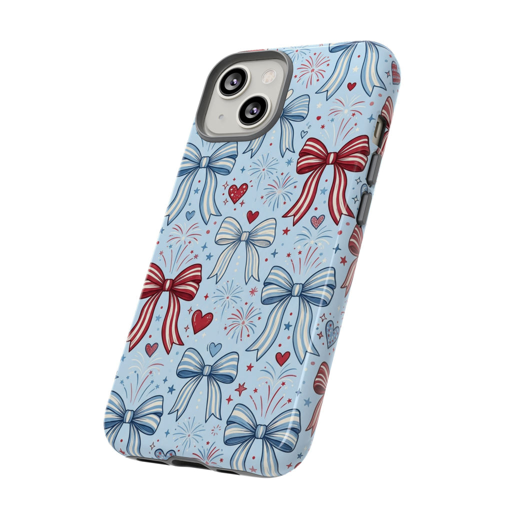 Patriotic Coquette Bows & Fireworks Phone Case Printify