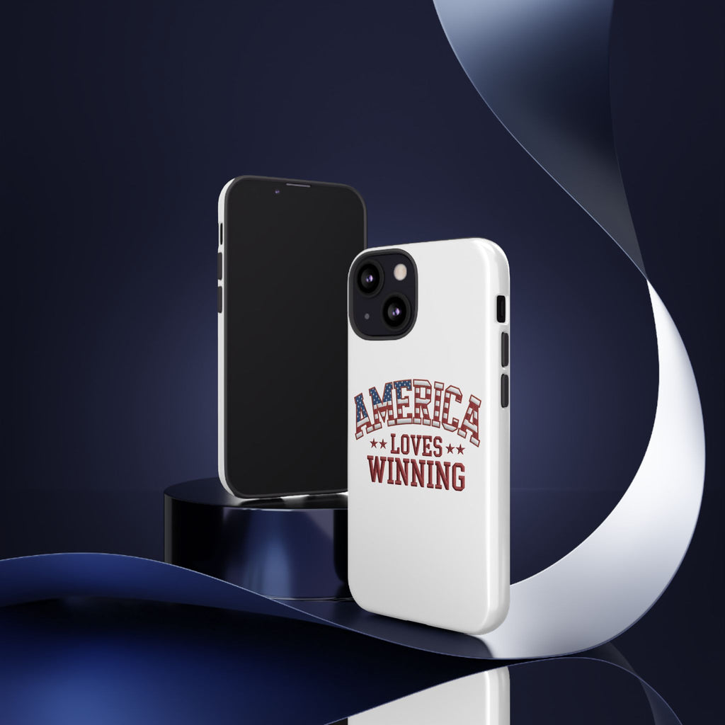 America Loves Winning Patriotic Phone Case – Tough Dual Layer iPhone & Samsung Galaxy S26 Case