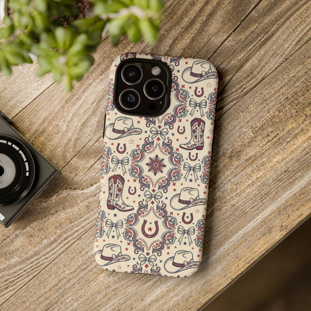 Americana Cowgirl Coquette Phone Case Printify