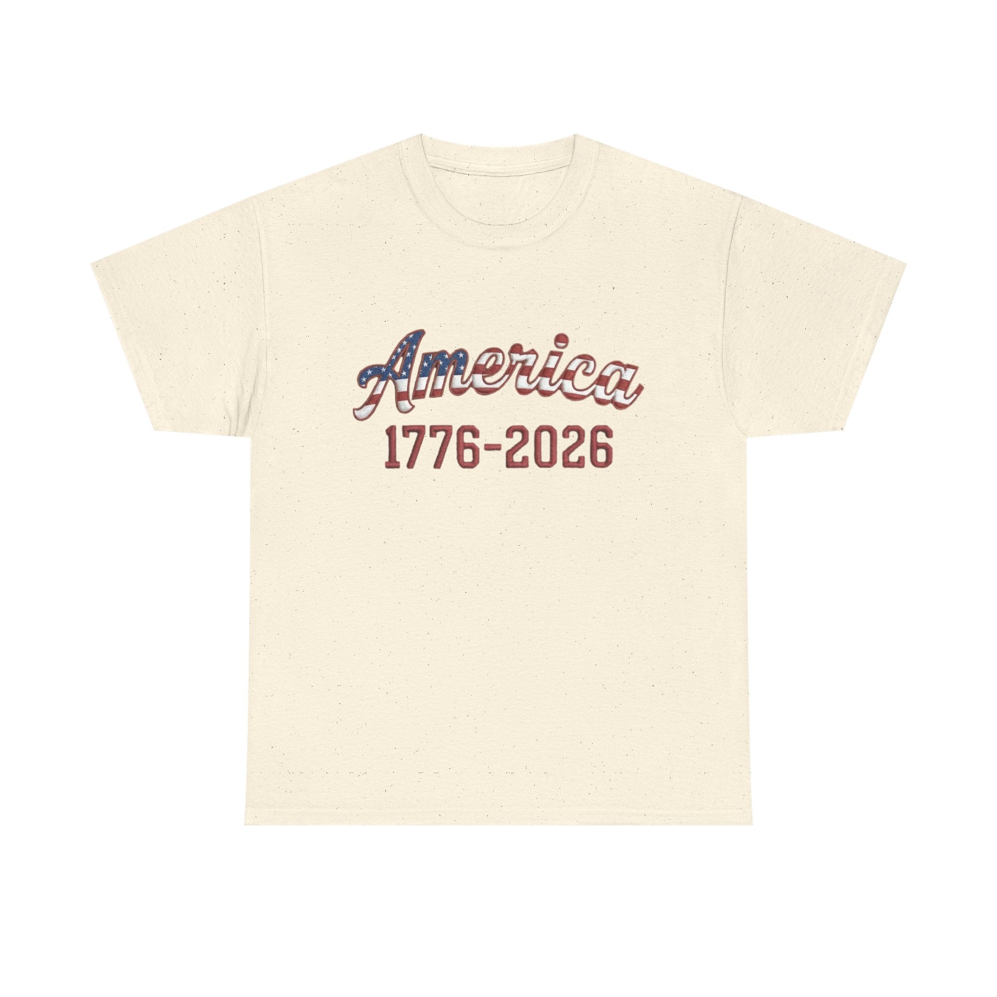 "America 1776–2026" Patriotic Unisex Heavy Cotton T-Shirt – Gildan 5000 Classic Fit