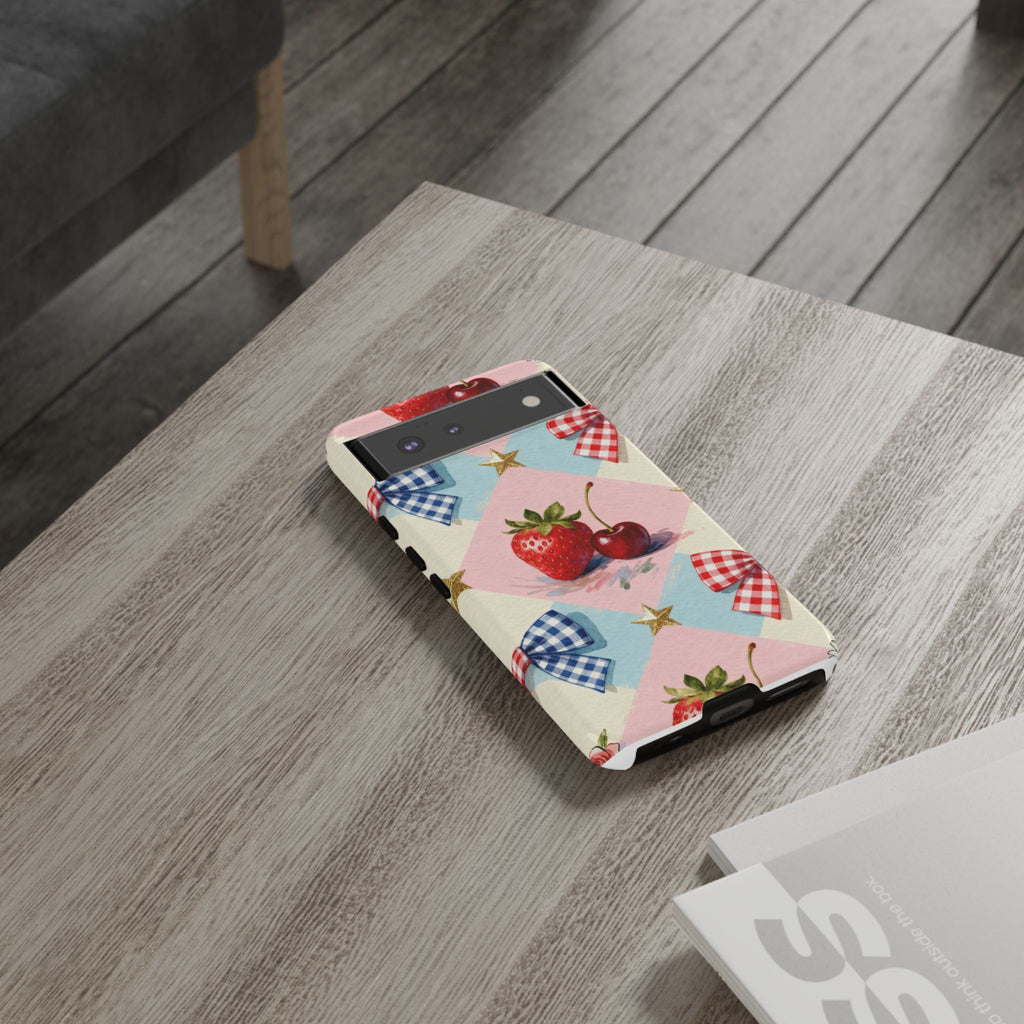 Americana Coquette Cherry Picnic Phone Case Printify