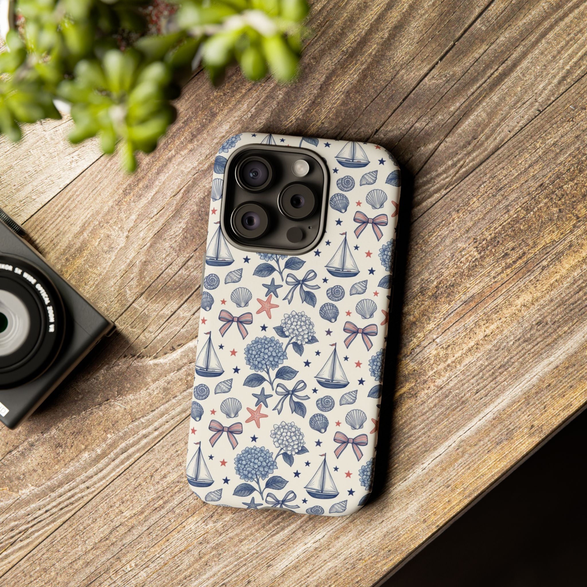 Coastal Americana Hydrangea Phone Case Printify