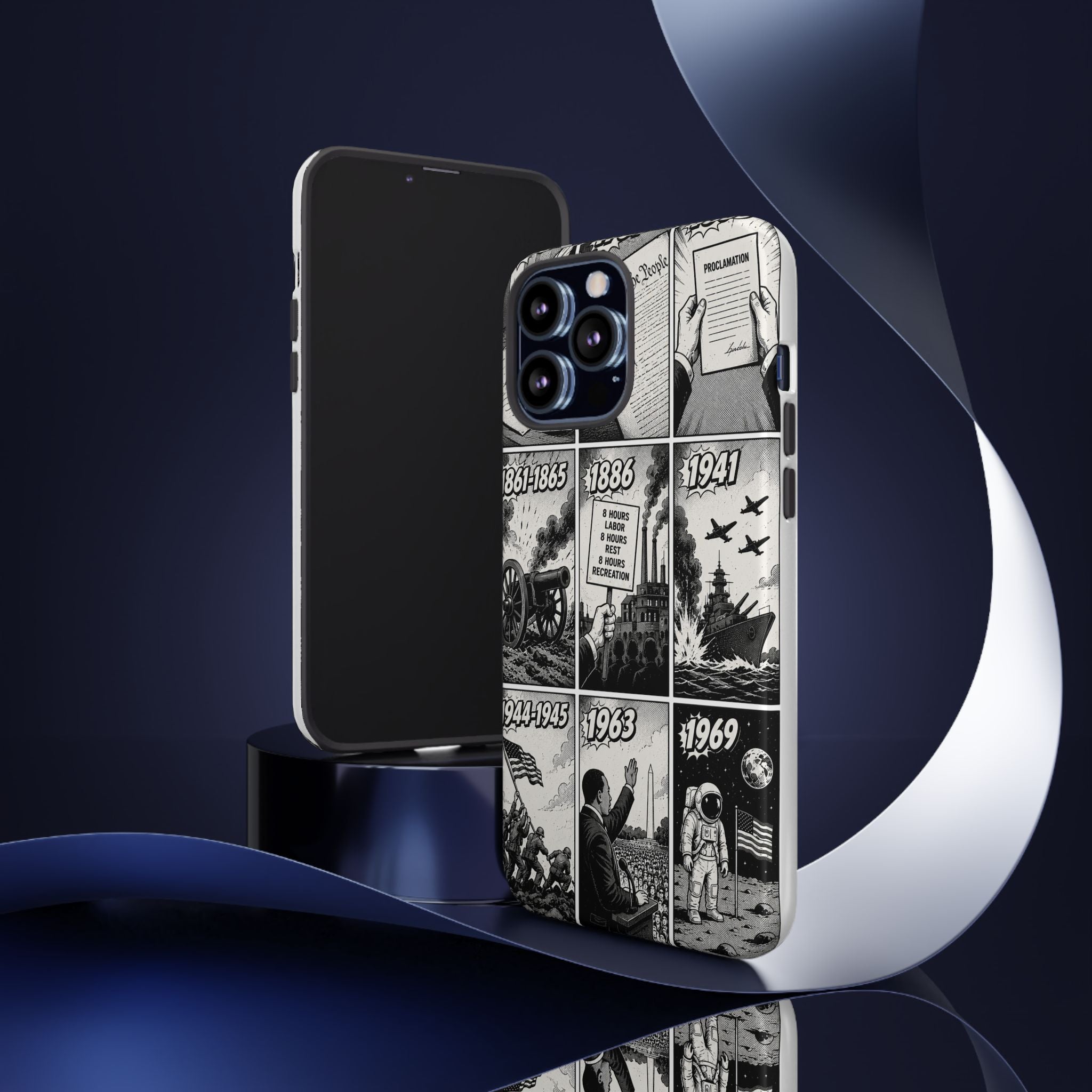 America Through the Ages Comic History Phone Case Printify