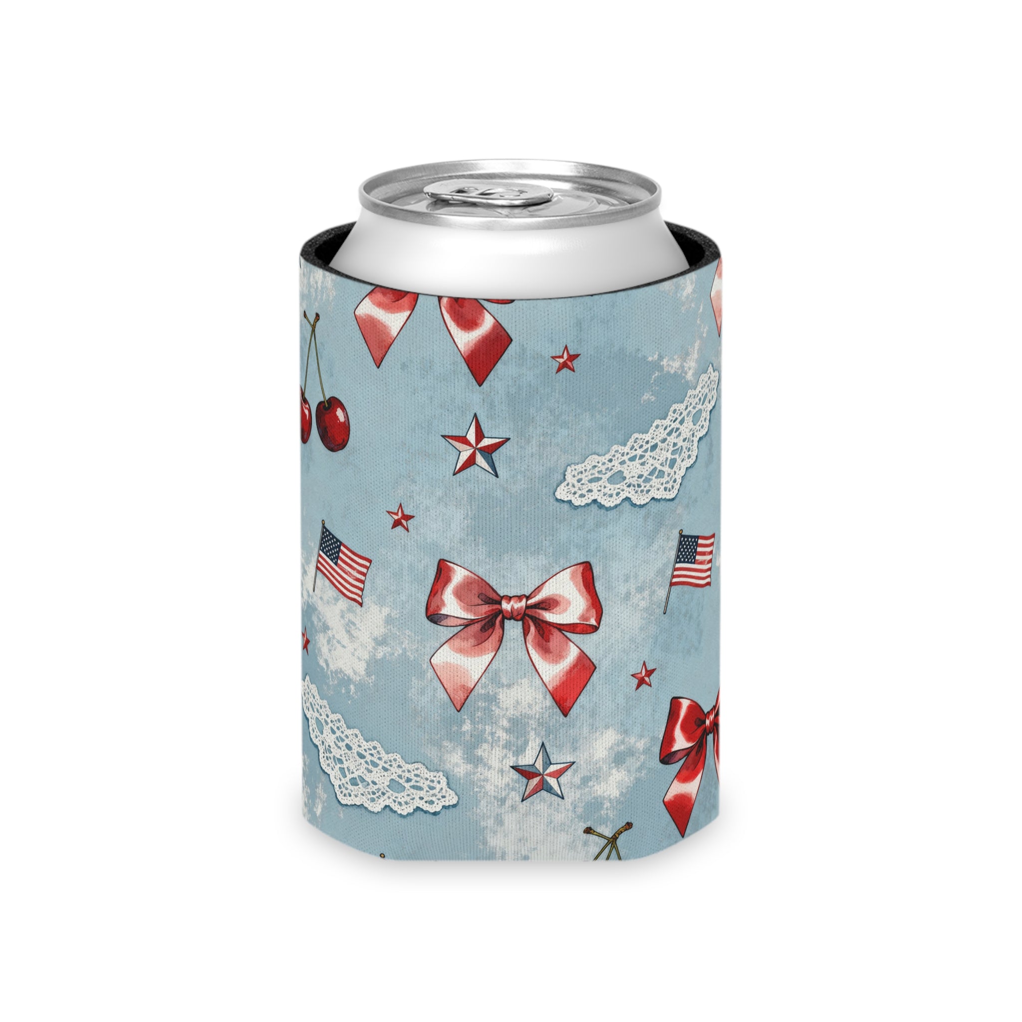 Americana Coquette Bow Can Cooler Printify