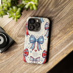 Patriotic Coquette Bows Phone Case – Americana Ribbon & Fireworks Design Printify