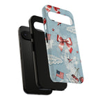 Americana Coquette Cherry Bow Phone Case Printify