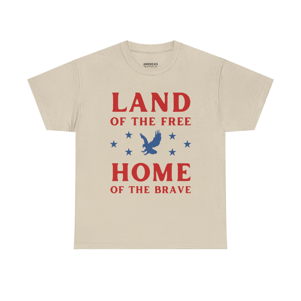 Land of the Free Home of the Brave Eagle Patriotic T-Shirt Printify