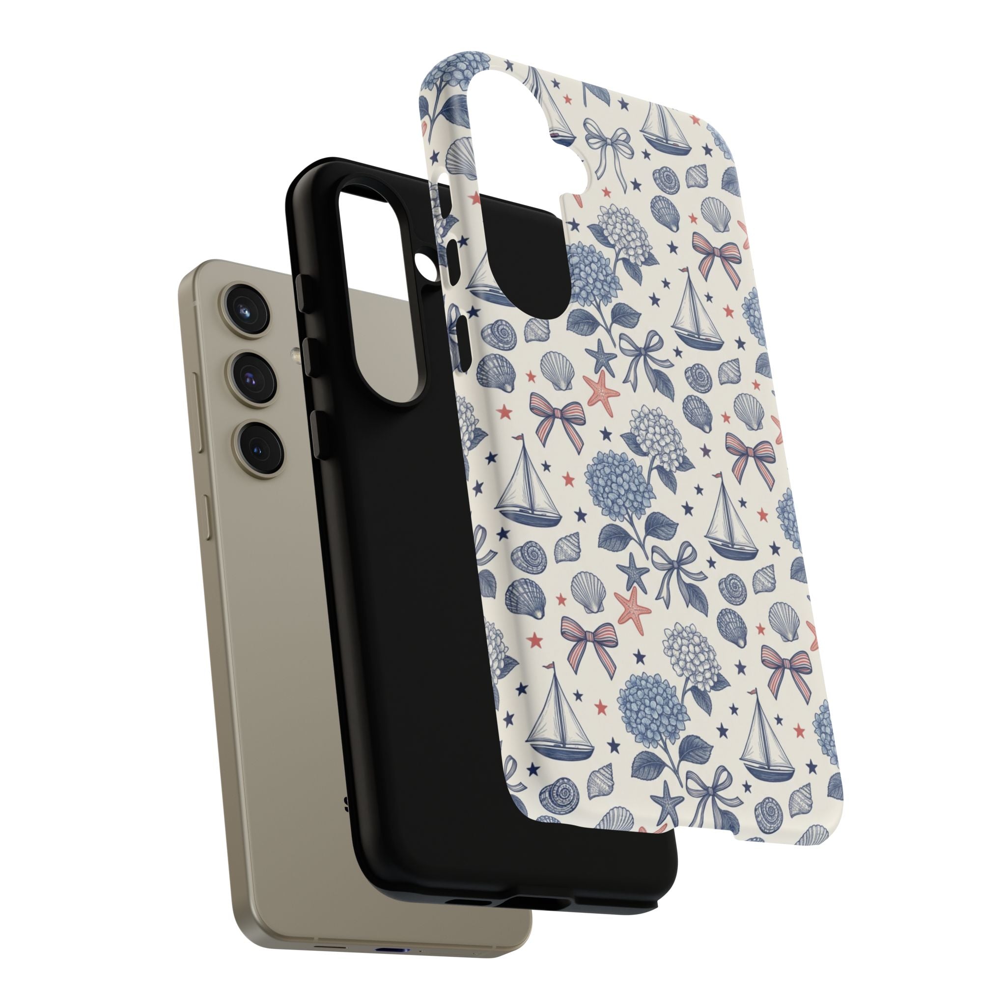 Coastal Americana Hydrangea Phone Case Printify