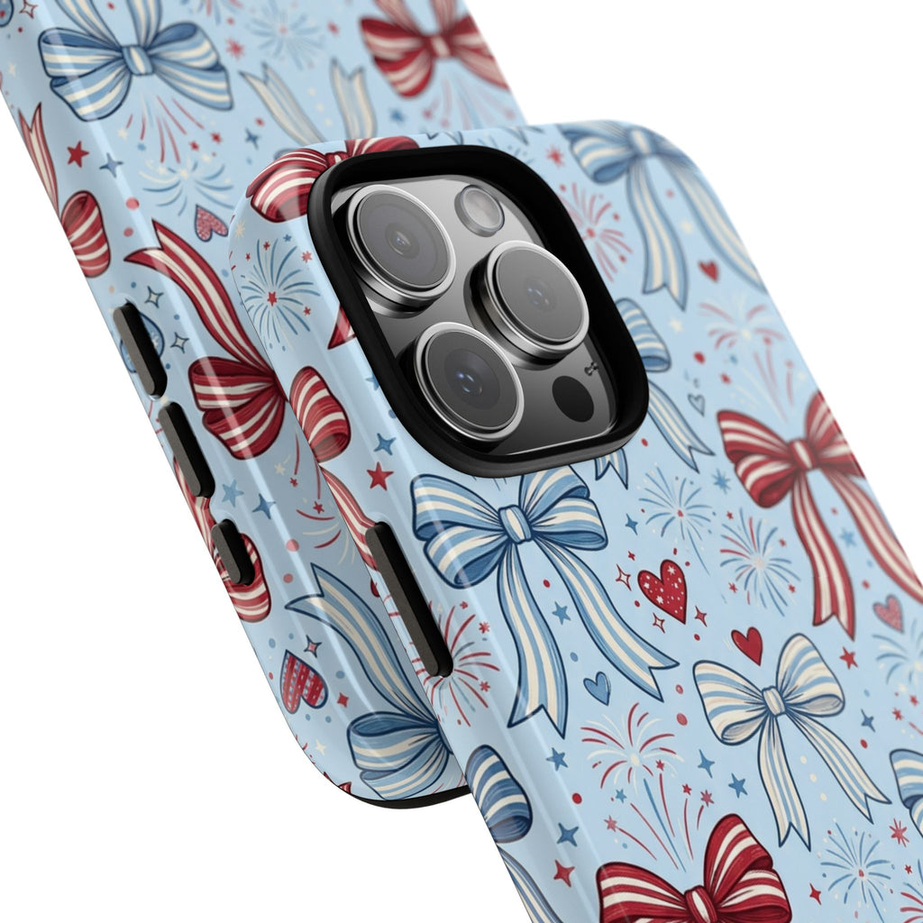 Patriotic Coquette Bows & Fireworks Phone Case Printify