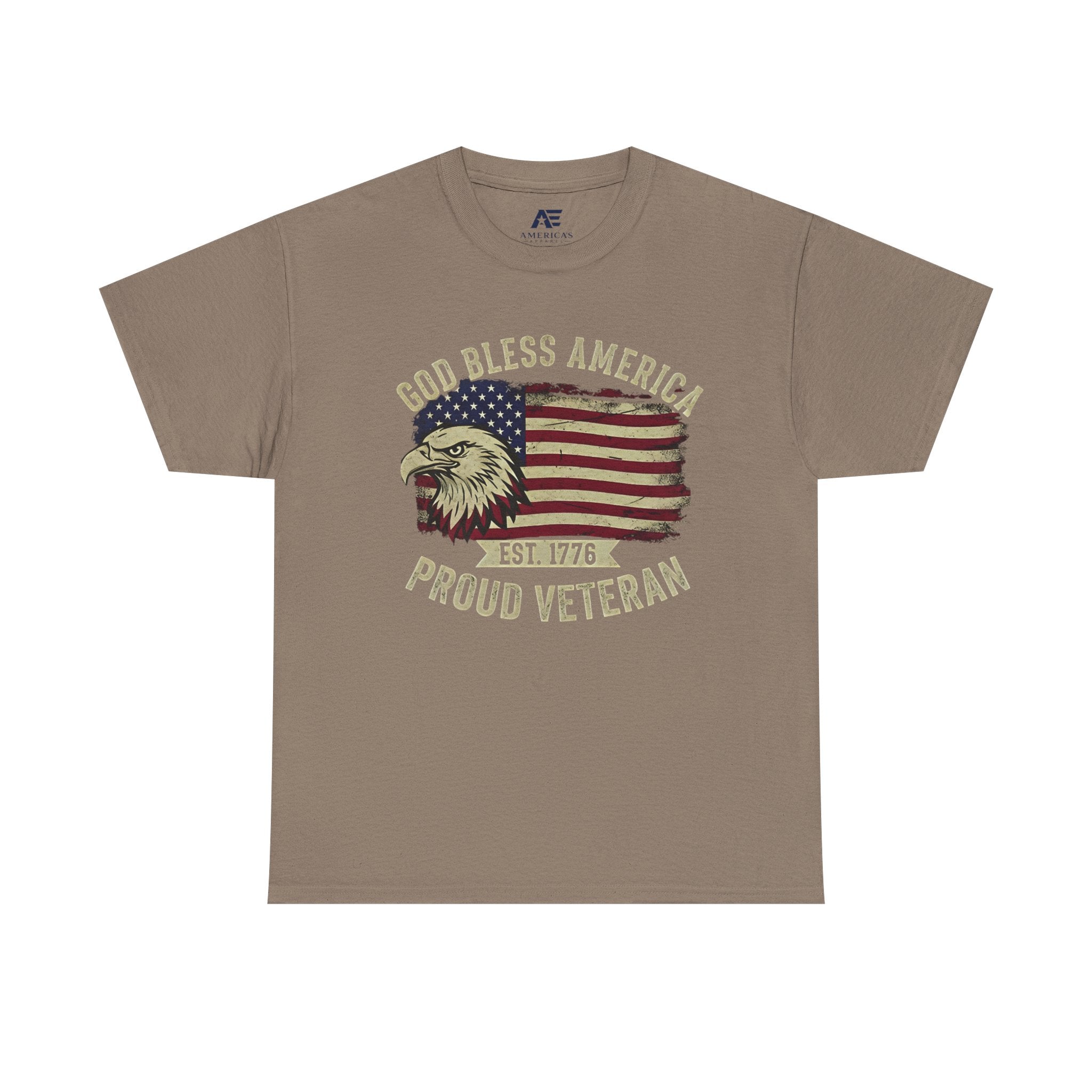 God Bless America Veterans Edition Patriotic T-Shirt – Vintage Eagle Flag Tee
