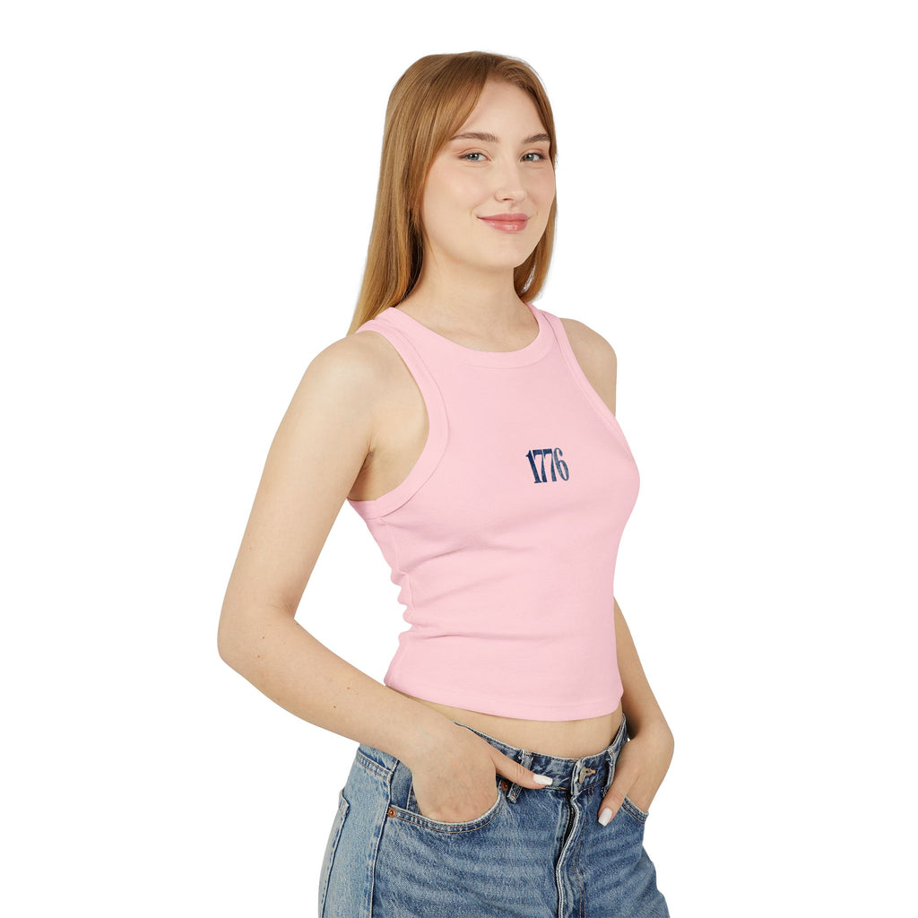 1776 Heritage Cropped Tank – Minimalist Patriotic Women's Tank Printify