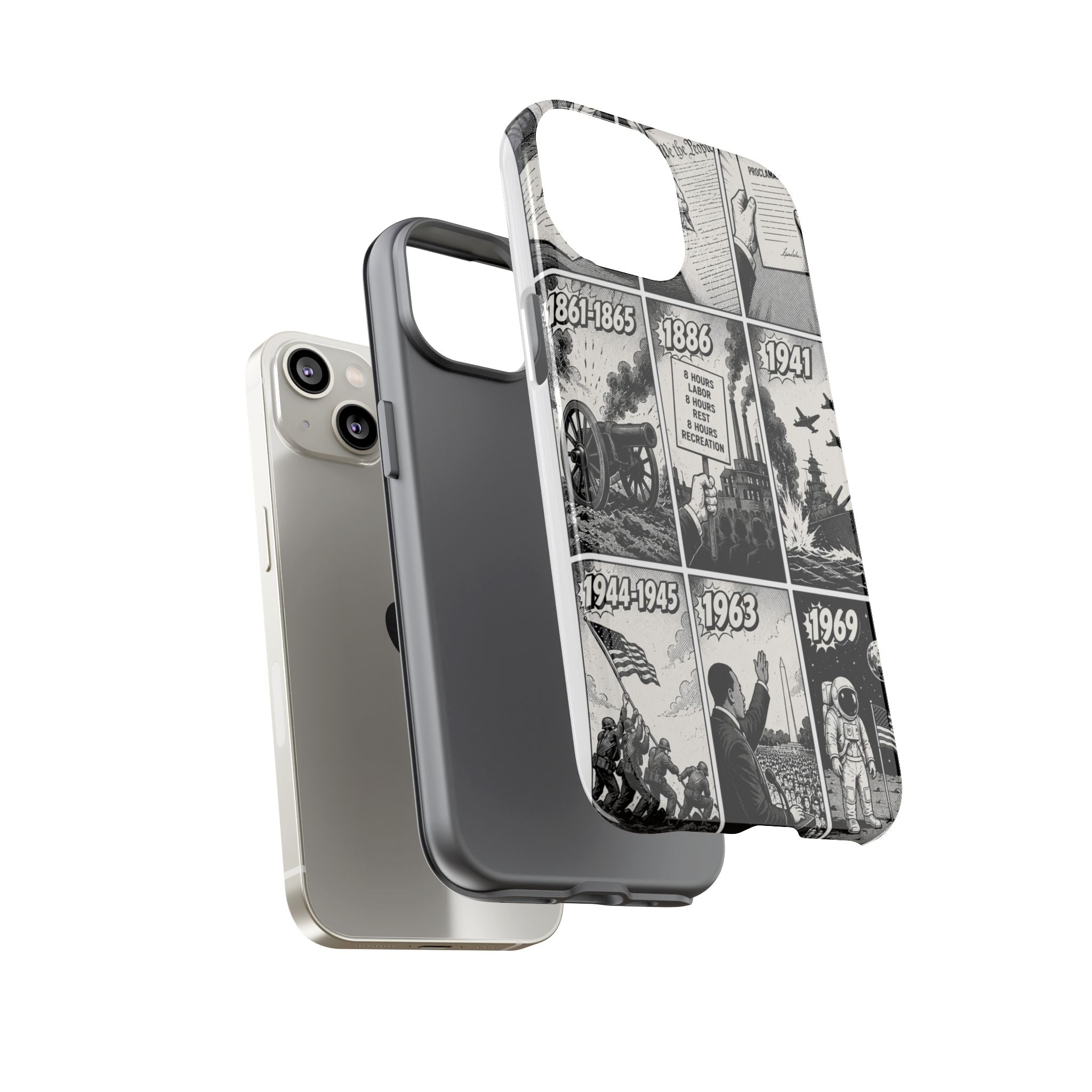 America Through the Ages Comic History Phone Case Printify