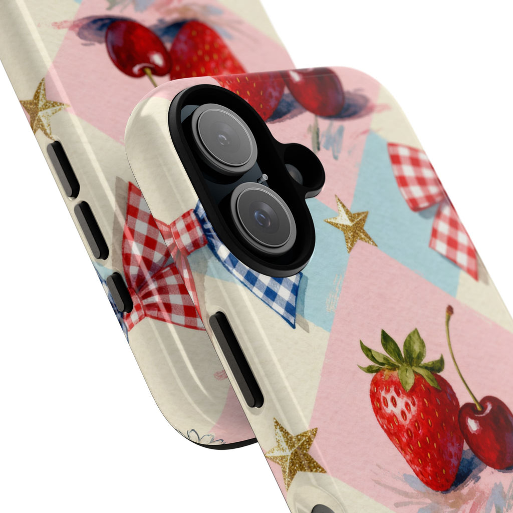 Americana Coquette Cherry Picnic Phone Case Printify