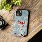 Americana Coquette Cherry Bow Phone Case Printify