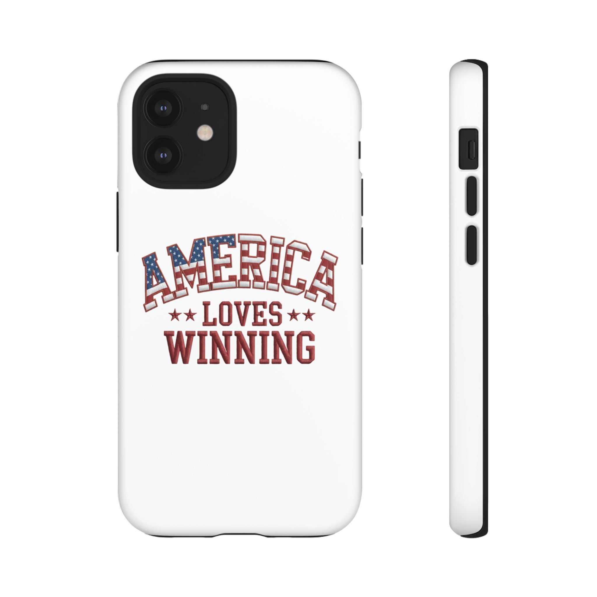 America Loves Winning Patriotic Phone Case – Tough Dual Layer iPhone & Samsung Galaxy S26 Case