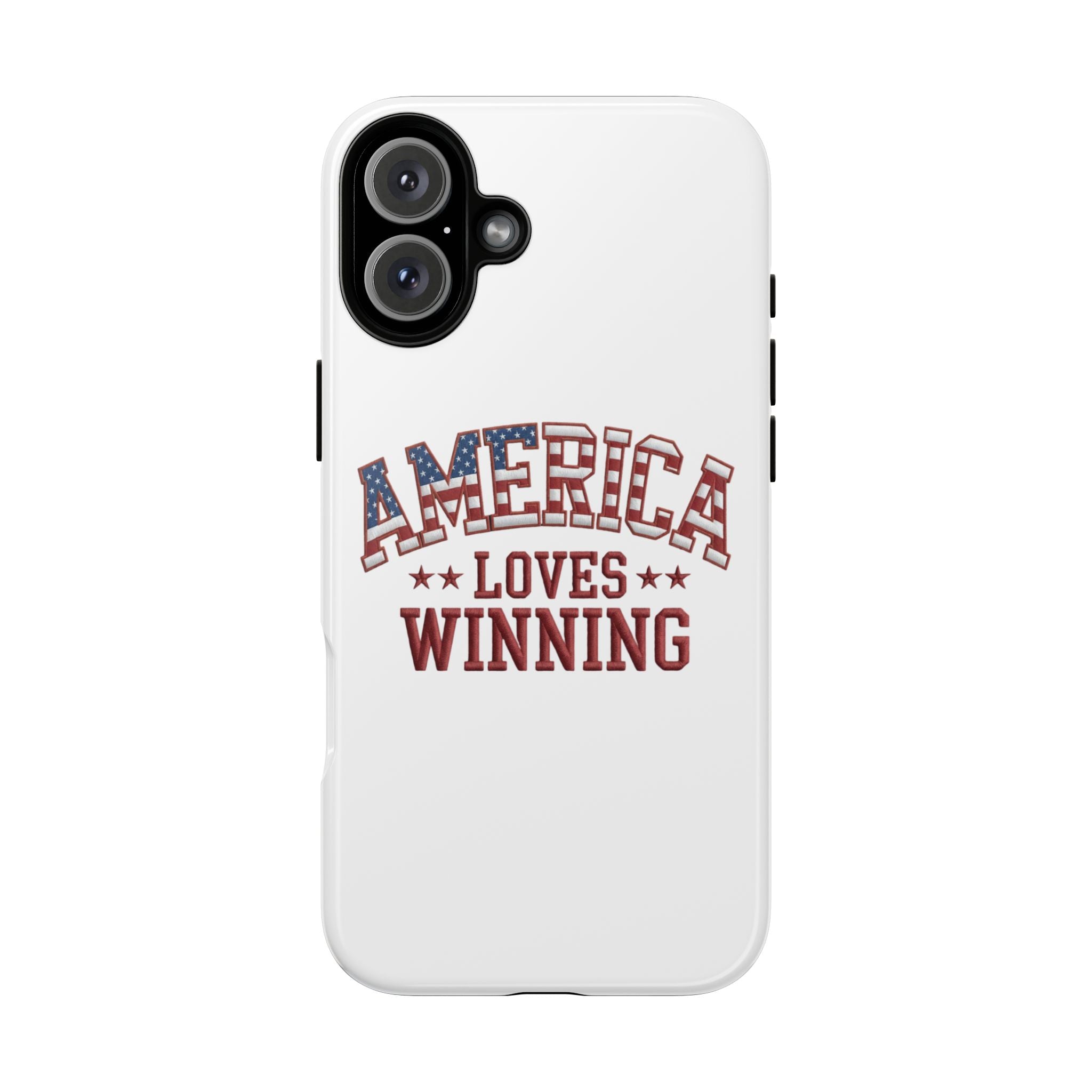 America Loves Winning Patriotic Phone Case – Tough Dual Layer iPhone & Samsung Galaxy S26 Case