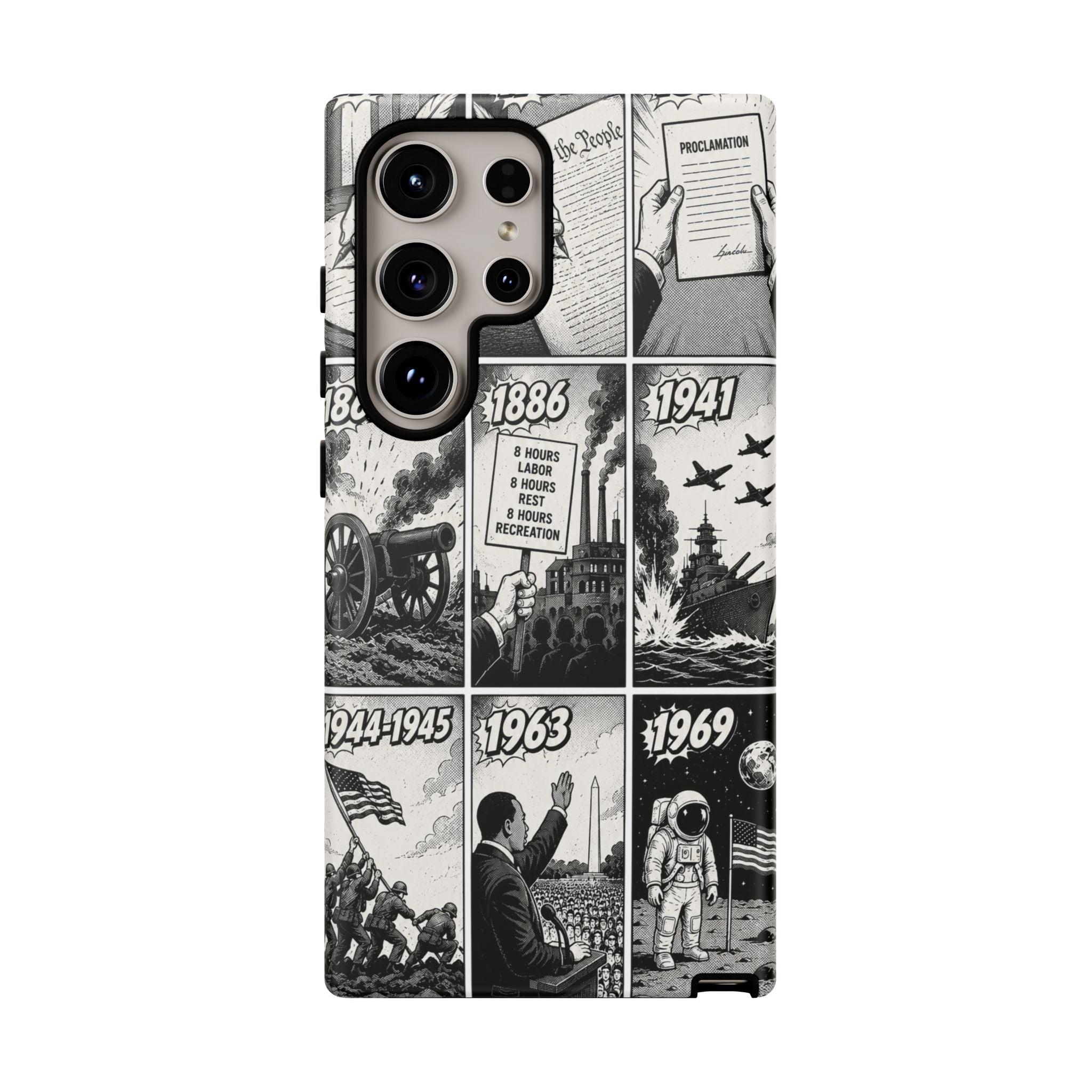 America Through the Ages Comic History Phone Case Printify