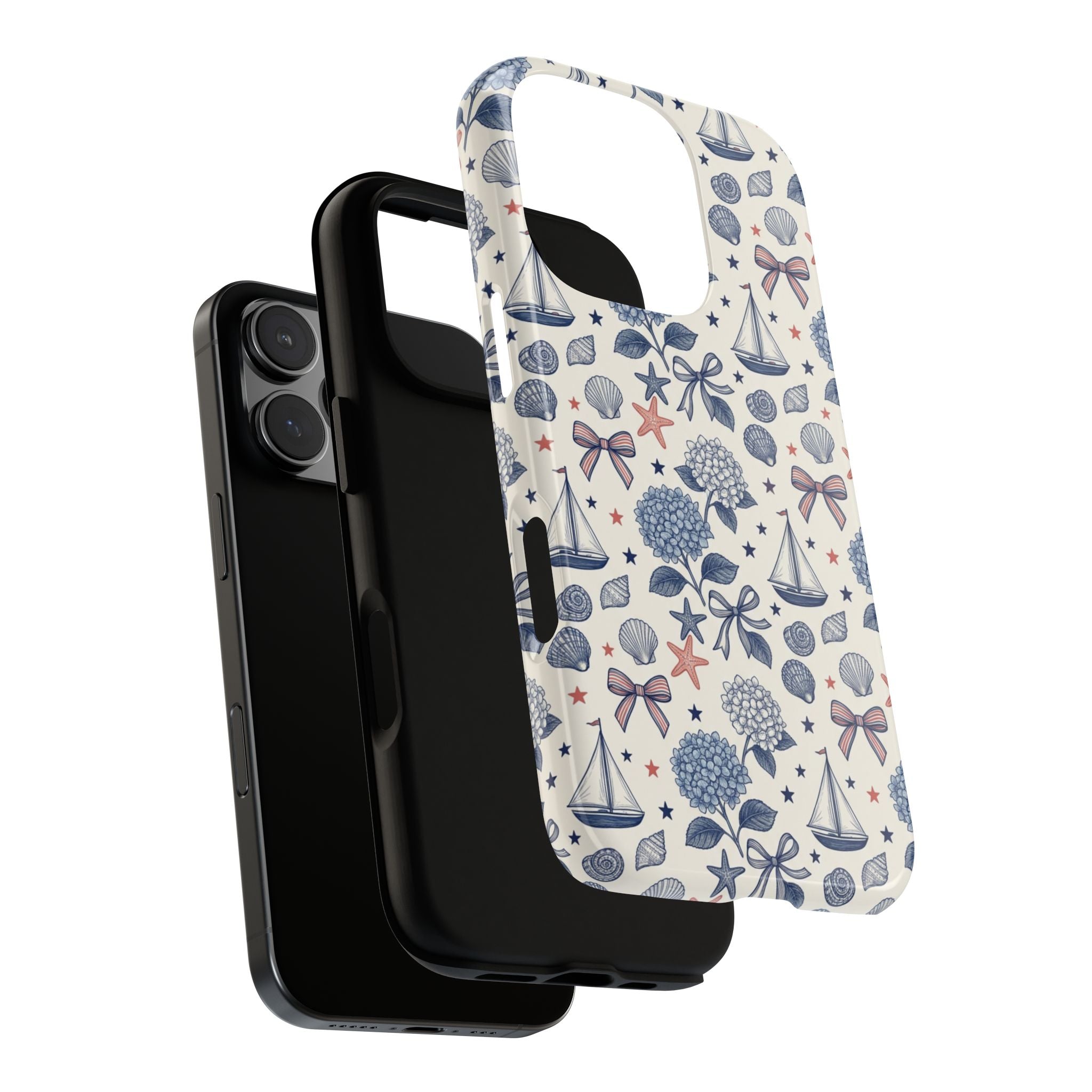 Coastal Americana Hydrangea Phone Case Printify