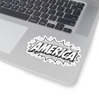 America Comic Book Sticker — Retro Patriotic Kiss-Cut Decal Printify