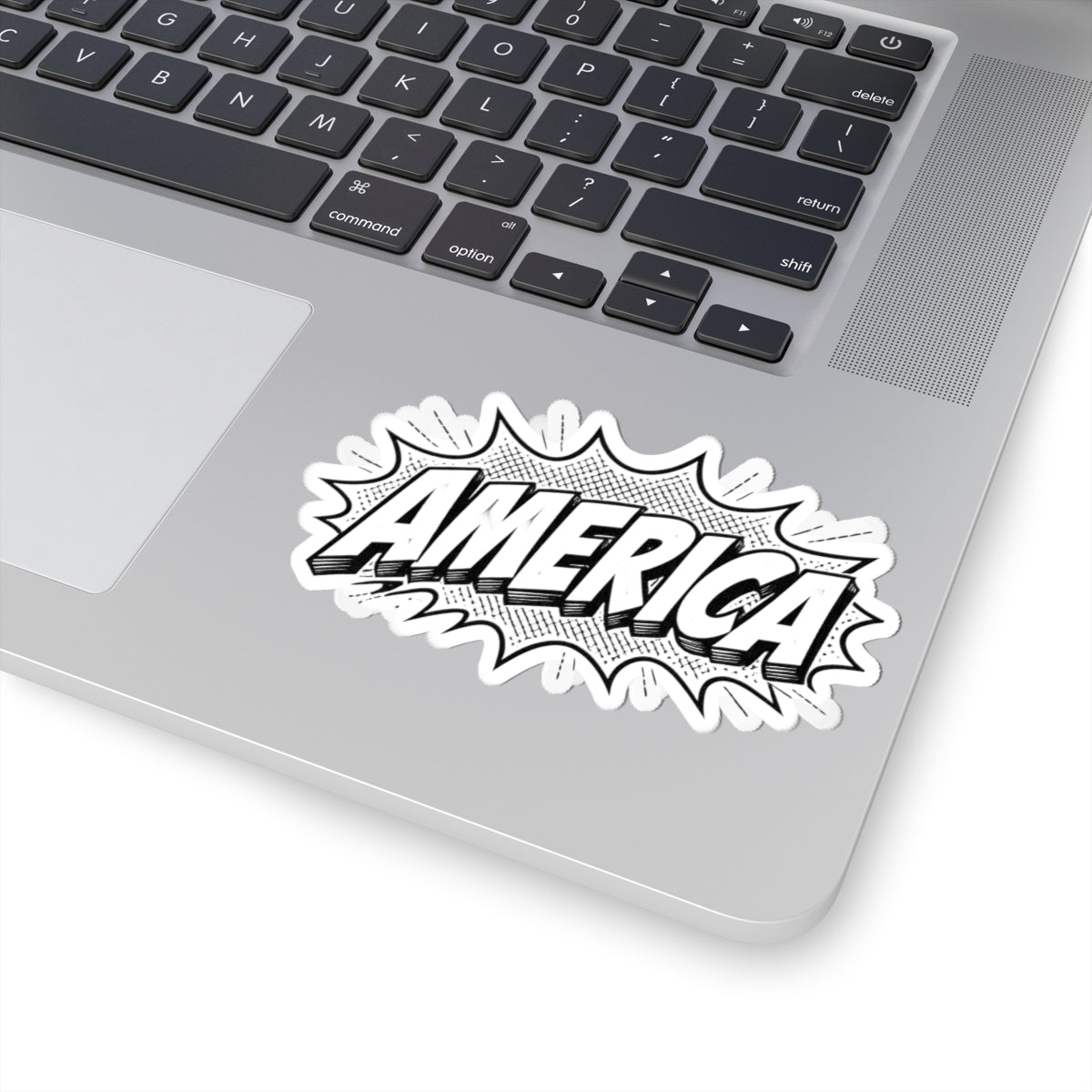 America Comic Book Sticker — Retro Patriotic Kiss-Cut Decal Printify