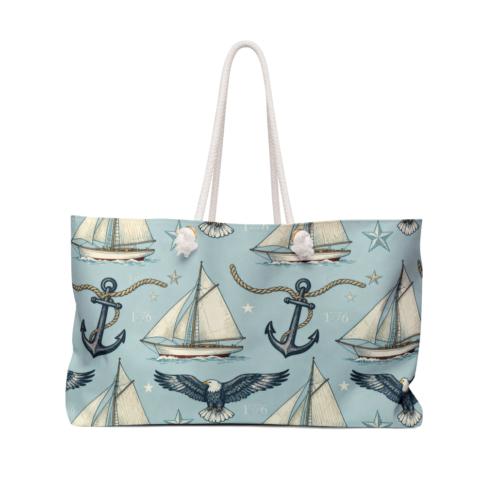 Americana Harbor Eagle Weekender Tote Printify