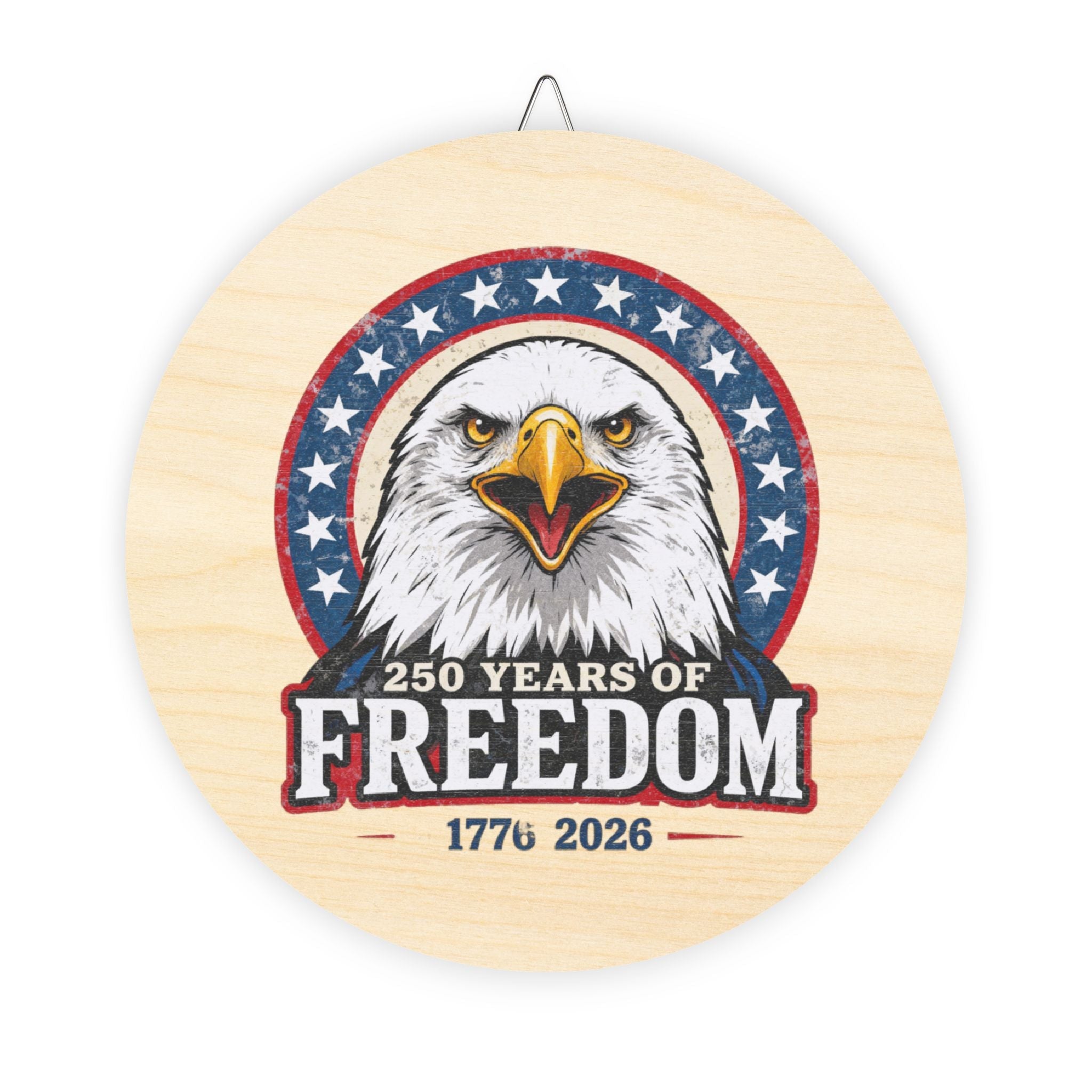 Patriotic Freedom Eagle Wood Sign — Bald Eagle Wall Decor Printify