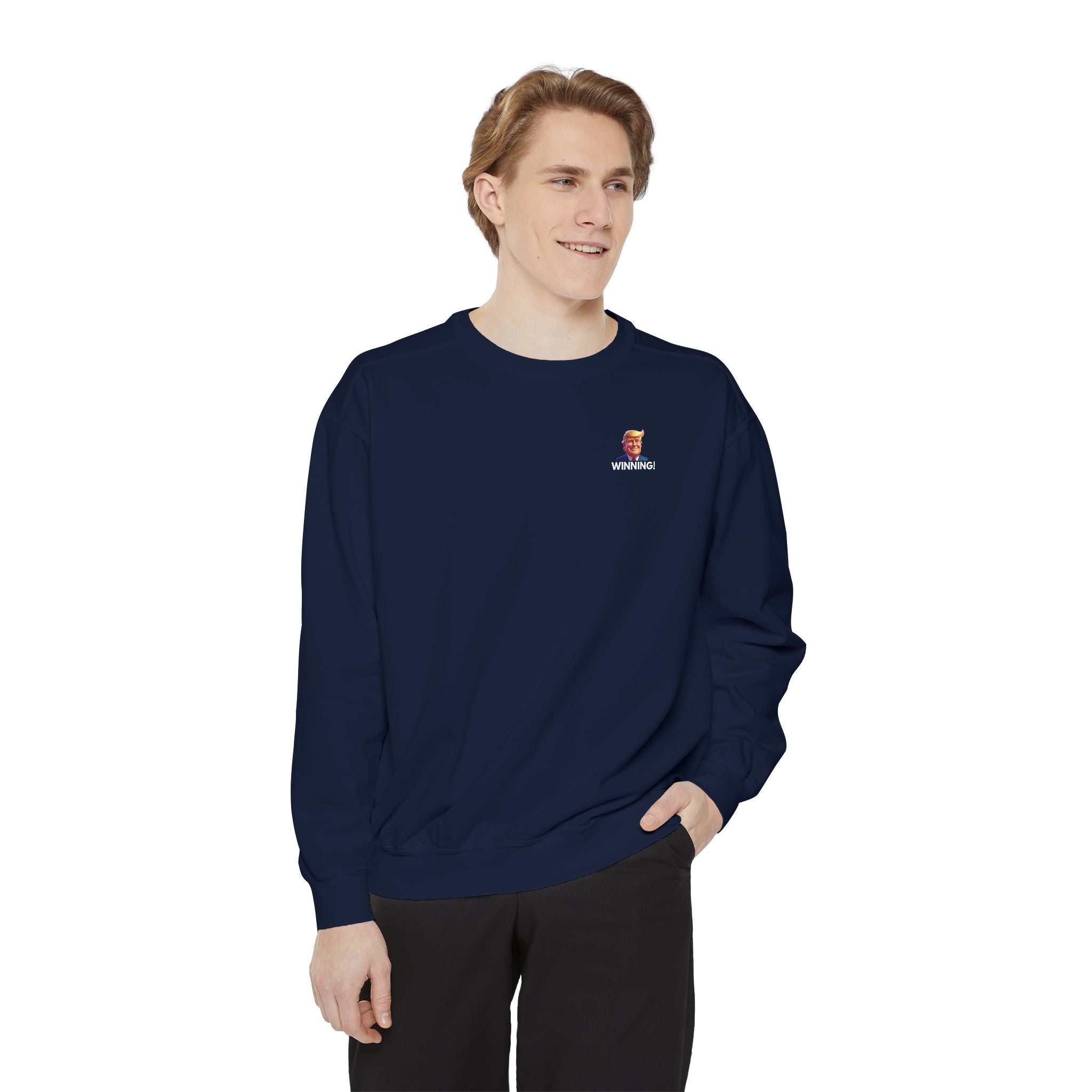 Patriotic “Winning!” Unisex Garment-Dyed Sweatshirt – Premium Relaxed Fit