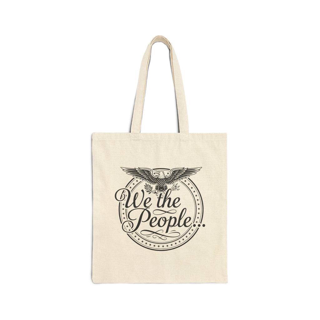 We The People Patriotic Seal Cotton Canvas Tote Bag