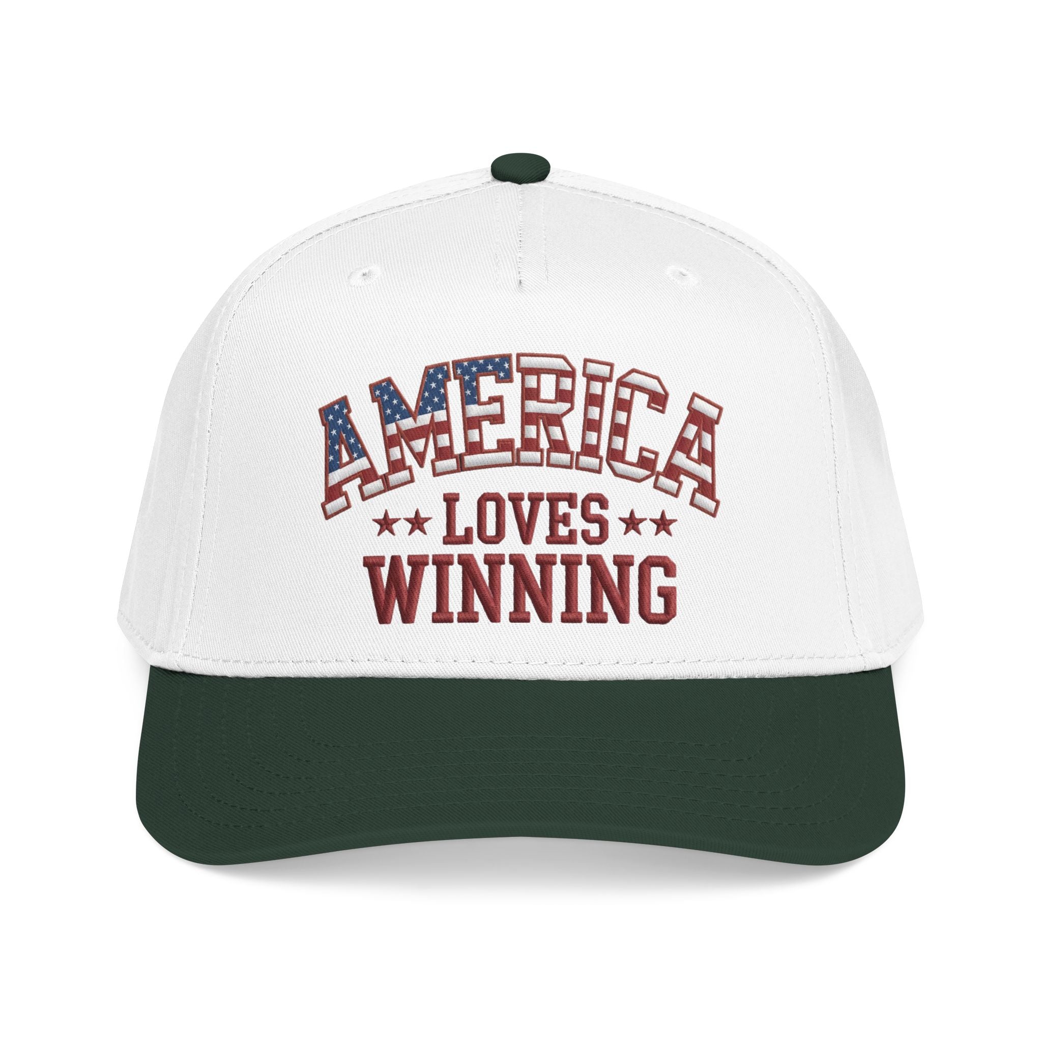 America Loves Winning Patriotic Hat – American Flag Light Cap